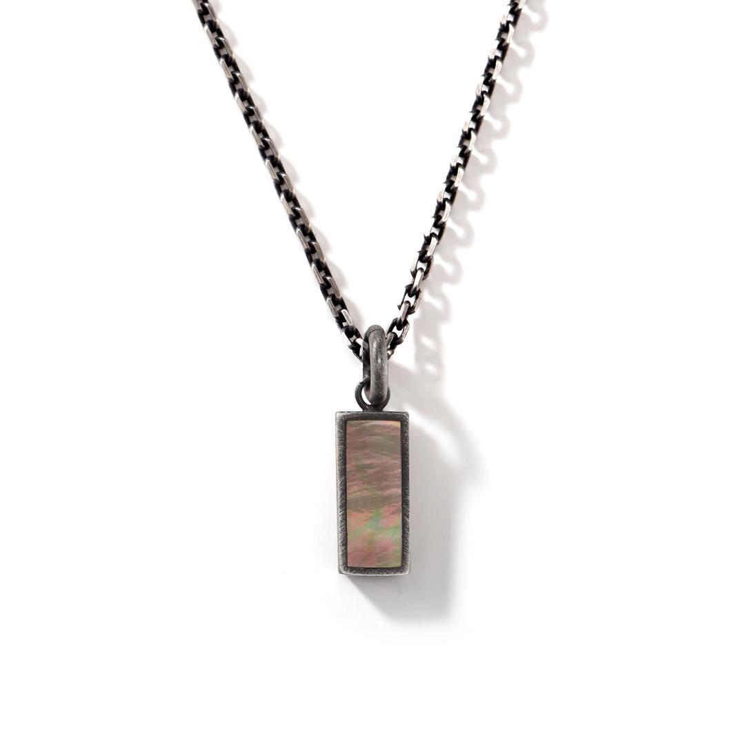 Square Pendant Necklace 001 [Black]
