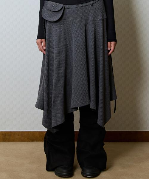 GT POCKET MIDI SKIRT(CHARCOAL)