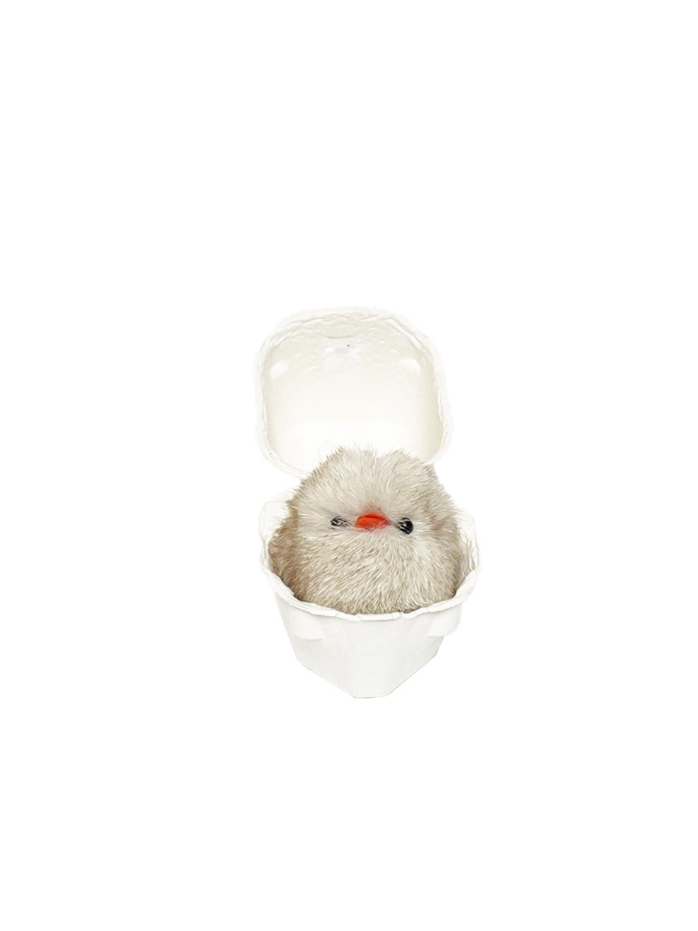 Baby Bird Keyring - Gray