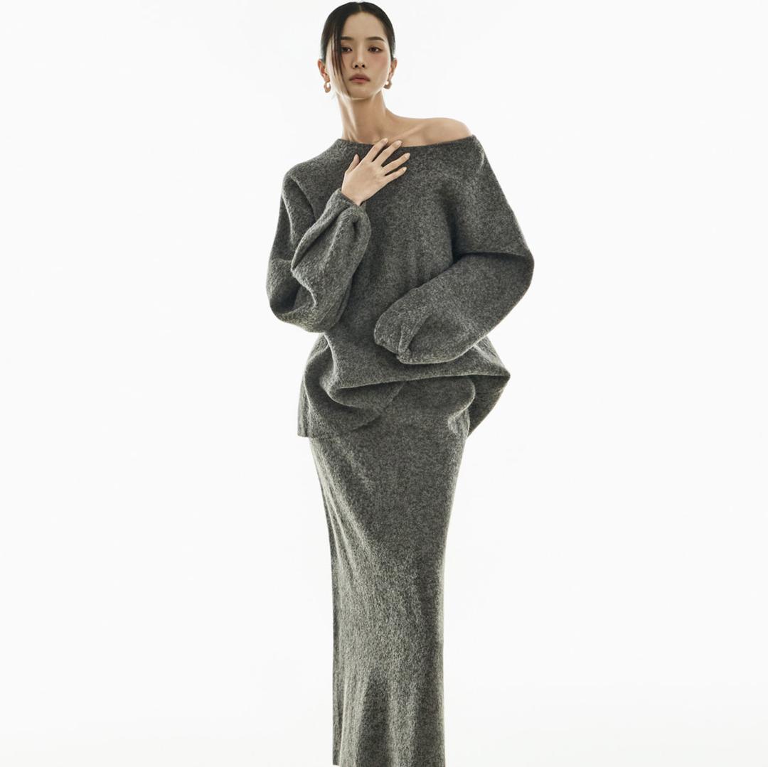 D5443 투웨이 니트 투피스