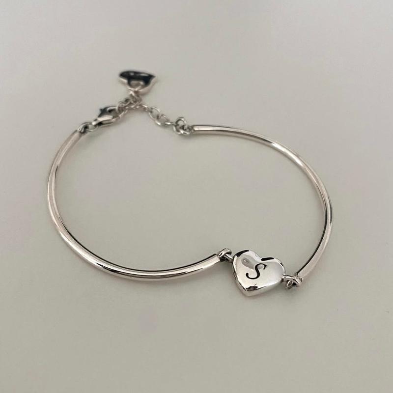 Heart initial bangle 하트 이니셜 각인 뱅글