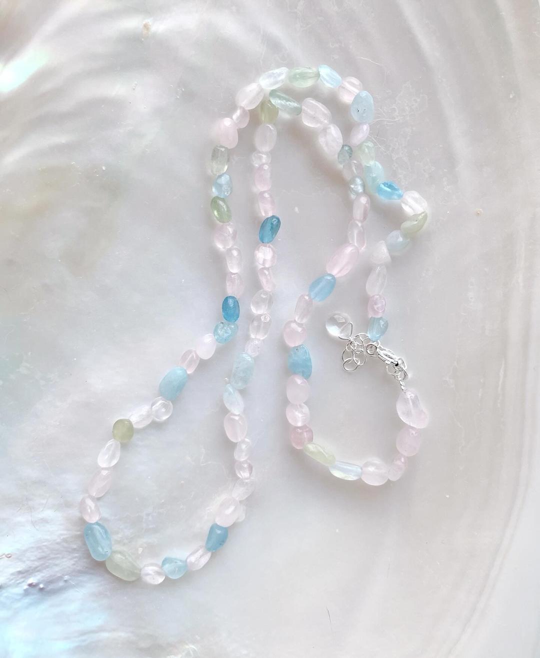 ˚⋆ ⊹ 썸머 아쿠아마린 목걸이 ࿐