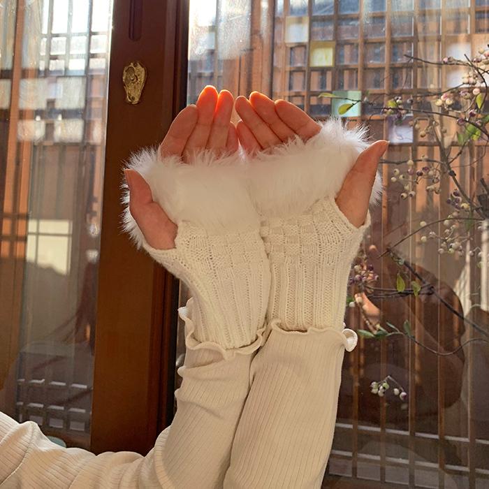 니트 퍼 핸드워머