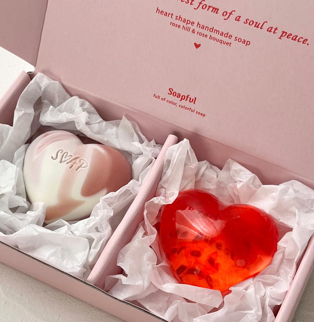 [단독+포장] HEART SOAP 하트 비누 선물세트+메세지카드