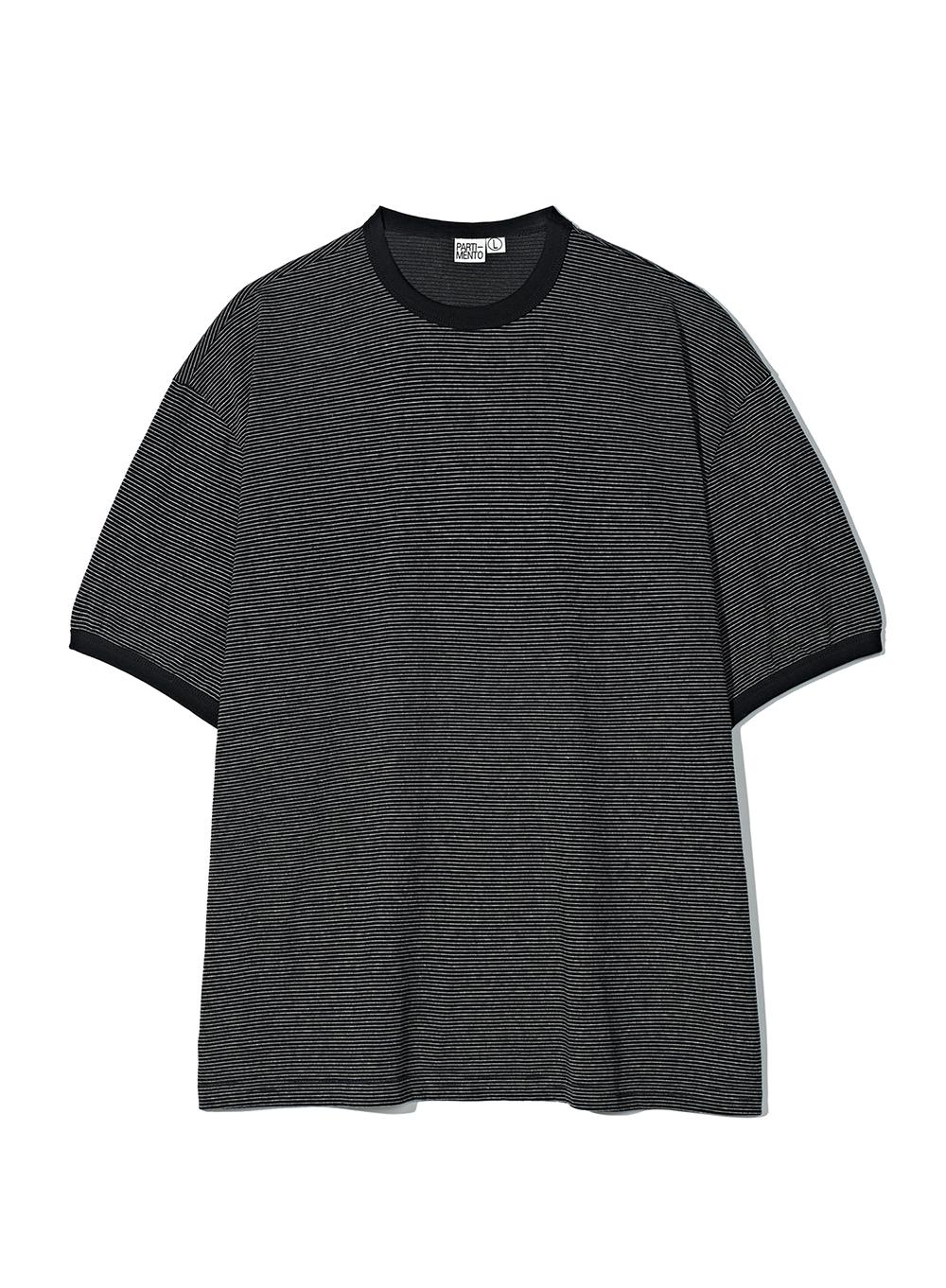 Candy Stripe Ringer Tee_Black