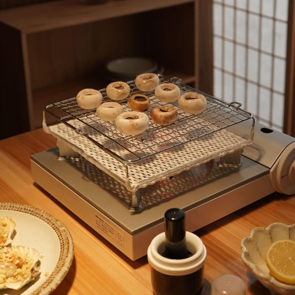 일본 미니 로스터 세라믹 석쇠 그릴 가정용 캠핑 직화 토스터