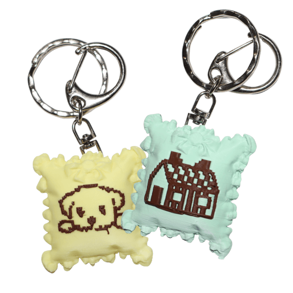 EMBROIDERY CUSHION KEYRING (8color)