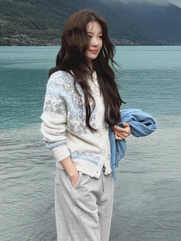 [무료배송] ONLYSLOW. 알프스 노르딕 눈꽃가디건 - 2 color