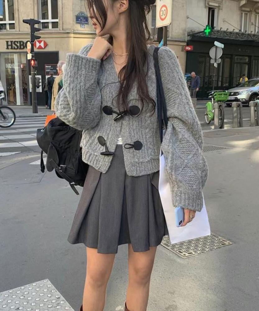 레이크 꽈배기 가디건