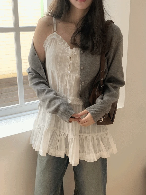 [봄신상🫧/미니원피스] 핑거 프릴 mini ops