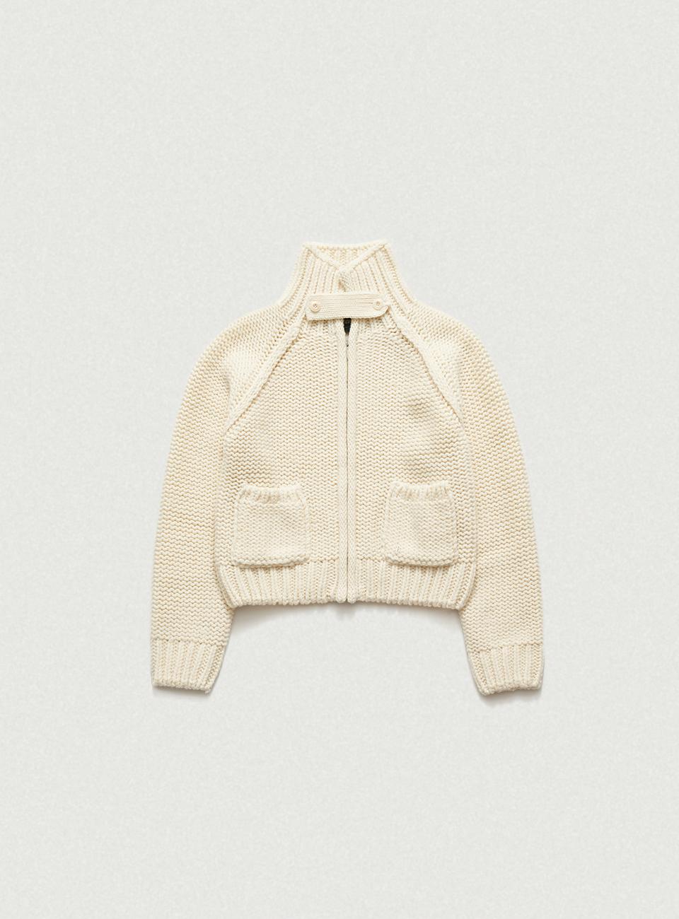 [9/23 14:00 Open] Ivory Soap Zip-Up Knit Cardigan