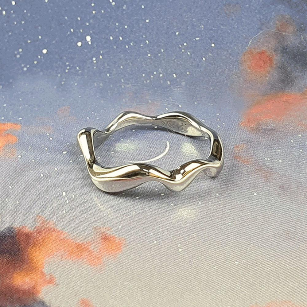 무료배송 1+1 유기묘 유기견 후원 물결 웨이브 반지 써지컬스틸 / 우정 커플링