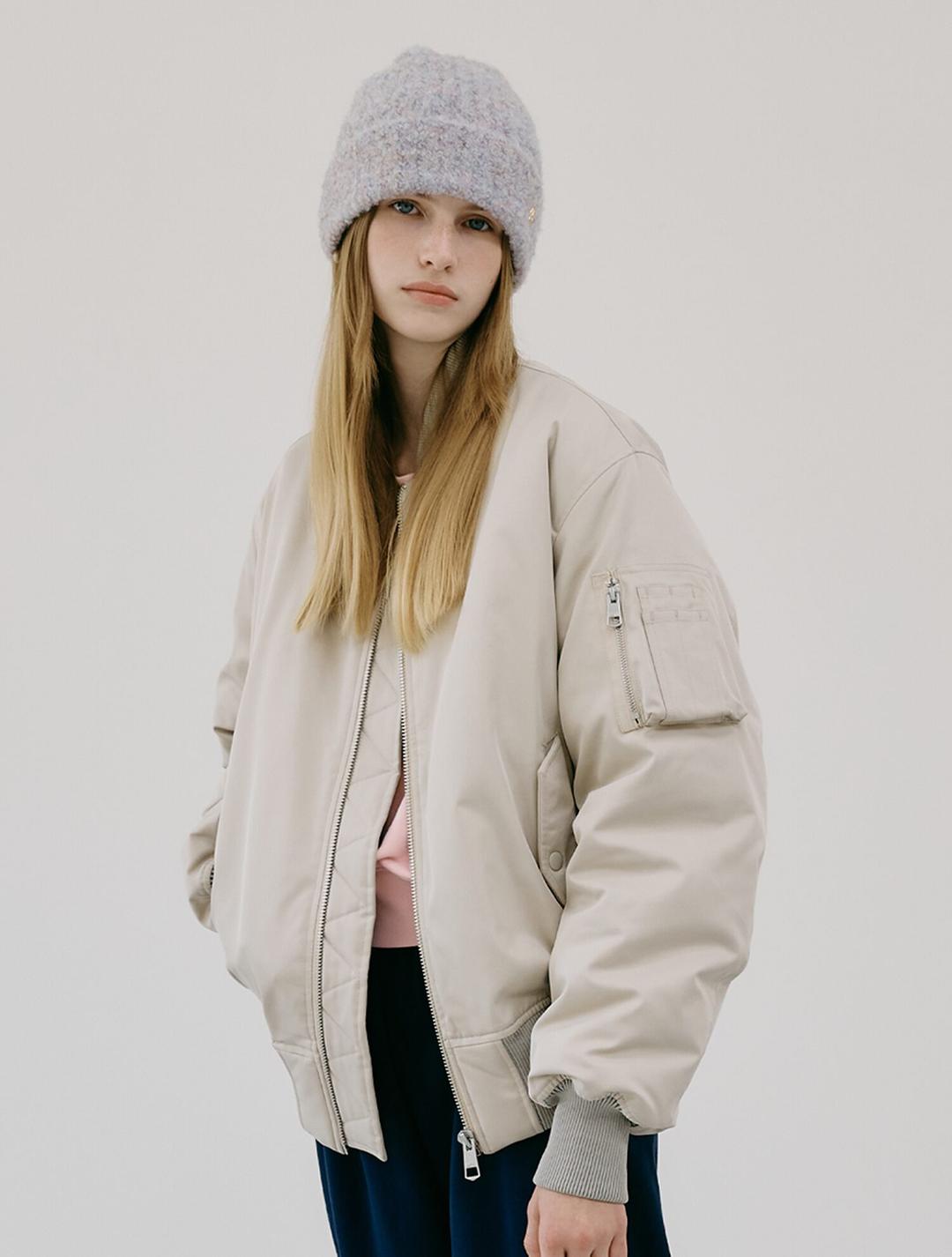 MELANGE RIB MA-1 JUMPER beige