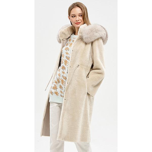 리버시블 폭스 퍼 후드 인조 무스탕 SALE36961