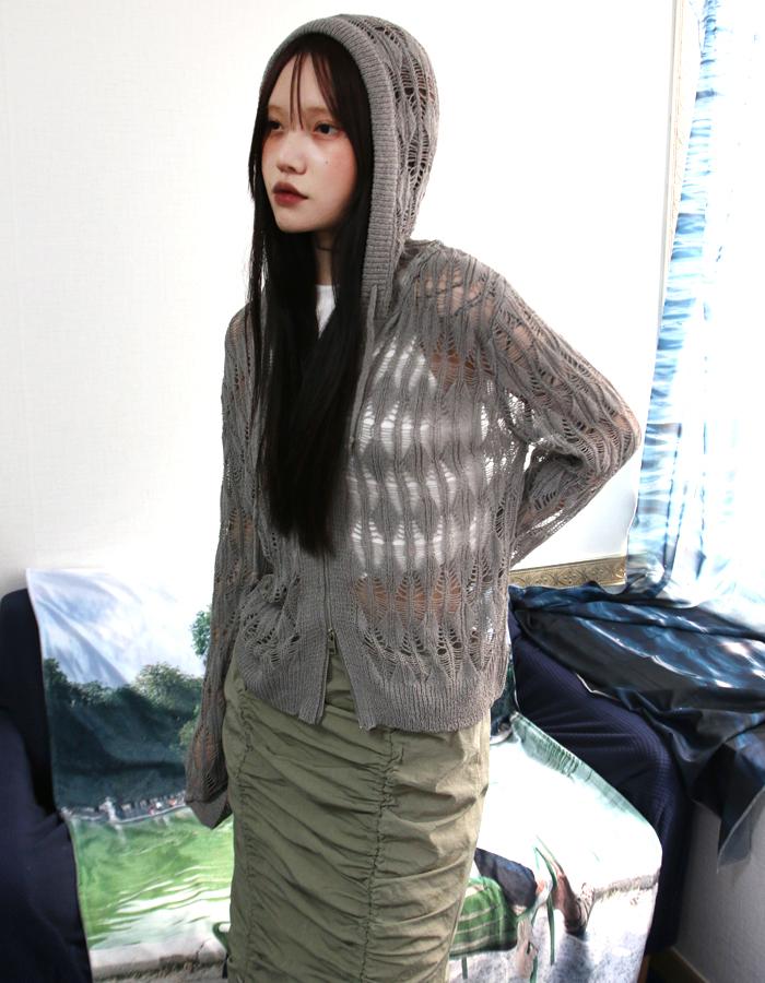 [GIRL] 디어 후드 니트 집업