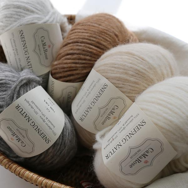 CamaRose Snefnug Natur  오가닉 스노우 플레이크 아란 실