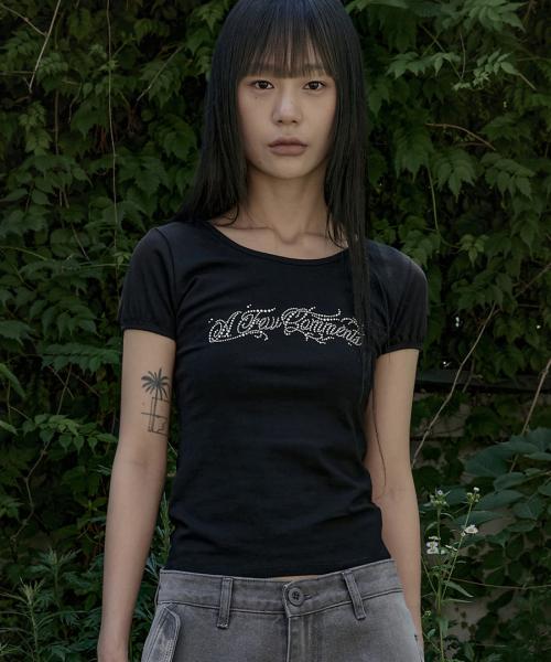 메탈 스터드 베이비 티셔츠 BLACK
