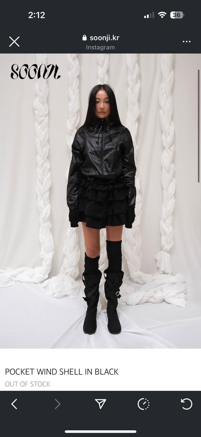 순지 soonji pocket wind shell in black | 후루츠패밀리