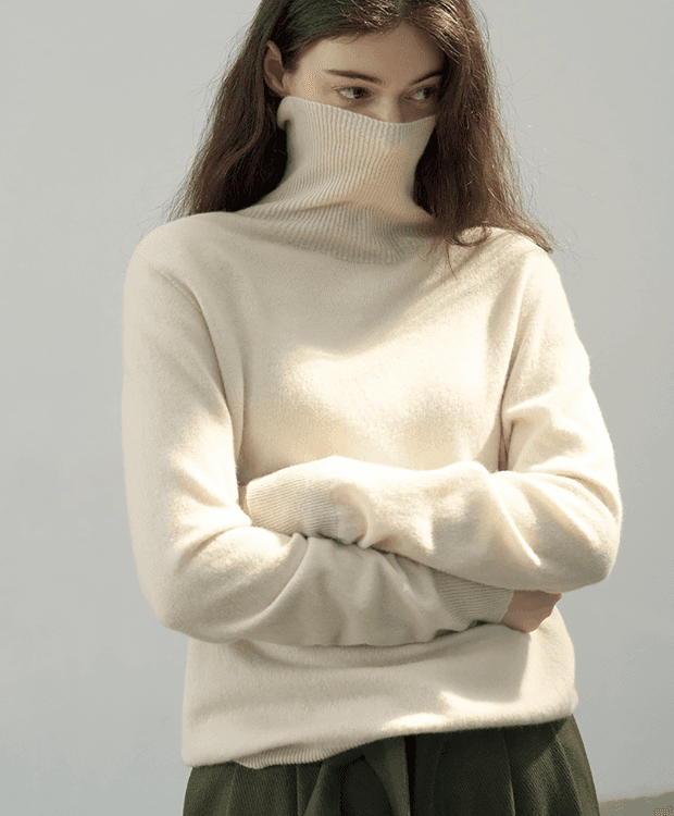 울 슬리밍 터틀넥 스웨터