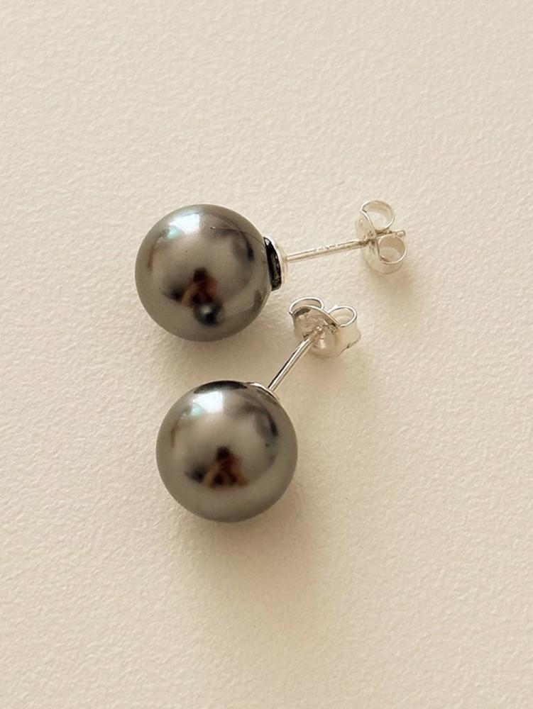 [무배] 실버925 흑진주 귀걸이 다크 그레이 펄 3size