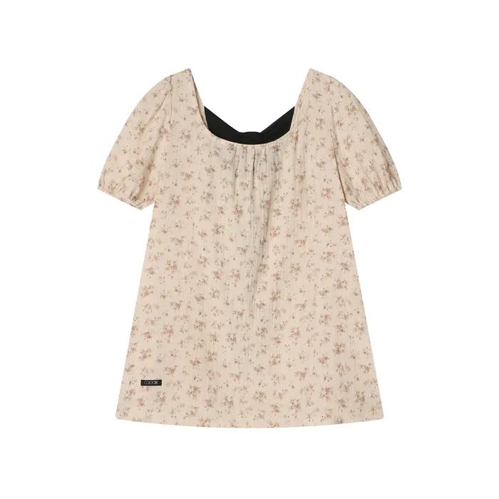 [5차] Black Tie Blouse Vintage Flower