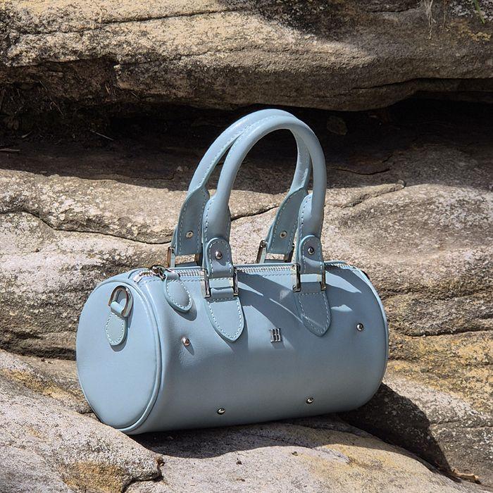 BARREL SPARKLY BAG [GREY BLUE]