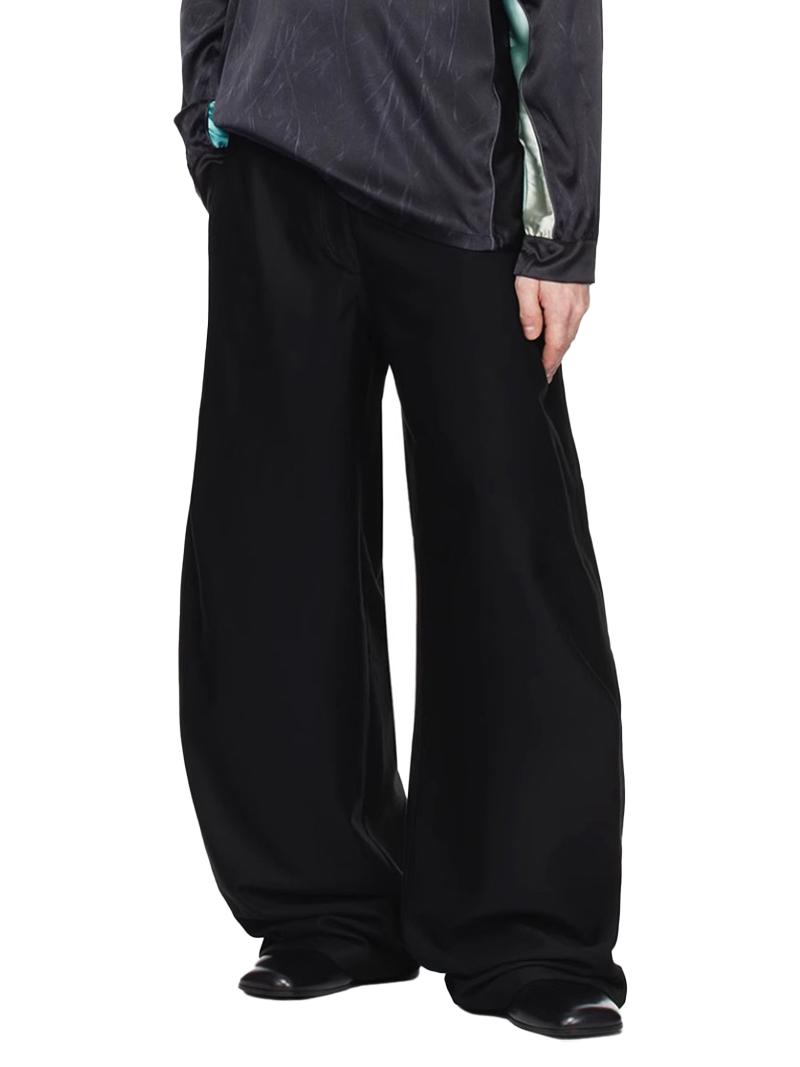 Basic Curved Mechete Slacks Pants (2Color)