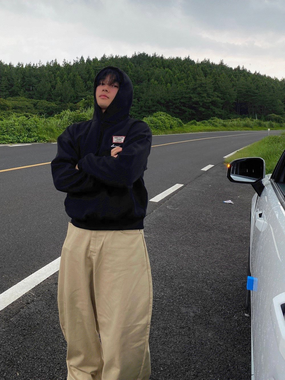 스퀘어 패치 후드티 (4c)