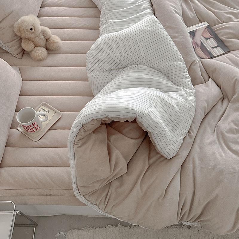 [베딩핫딜] 버터 모달벨로아 벨벳터치 기모 차렵침구 (코코아버터)