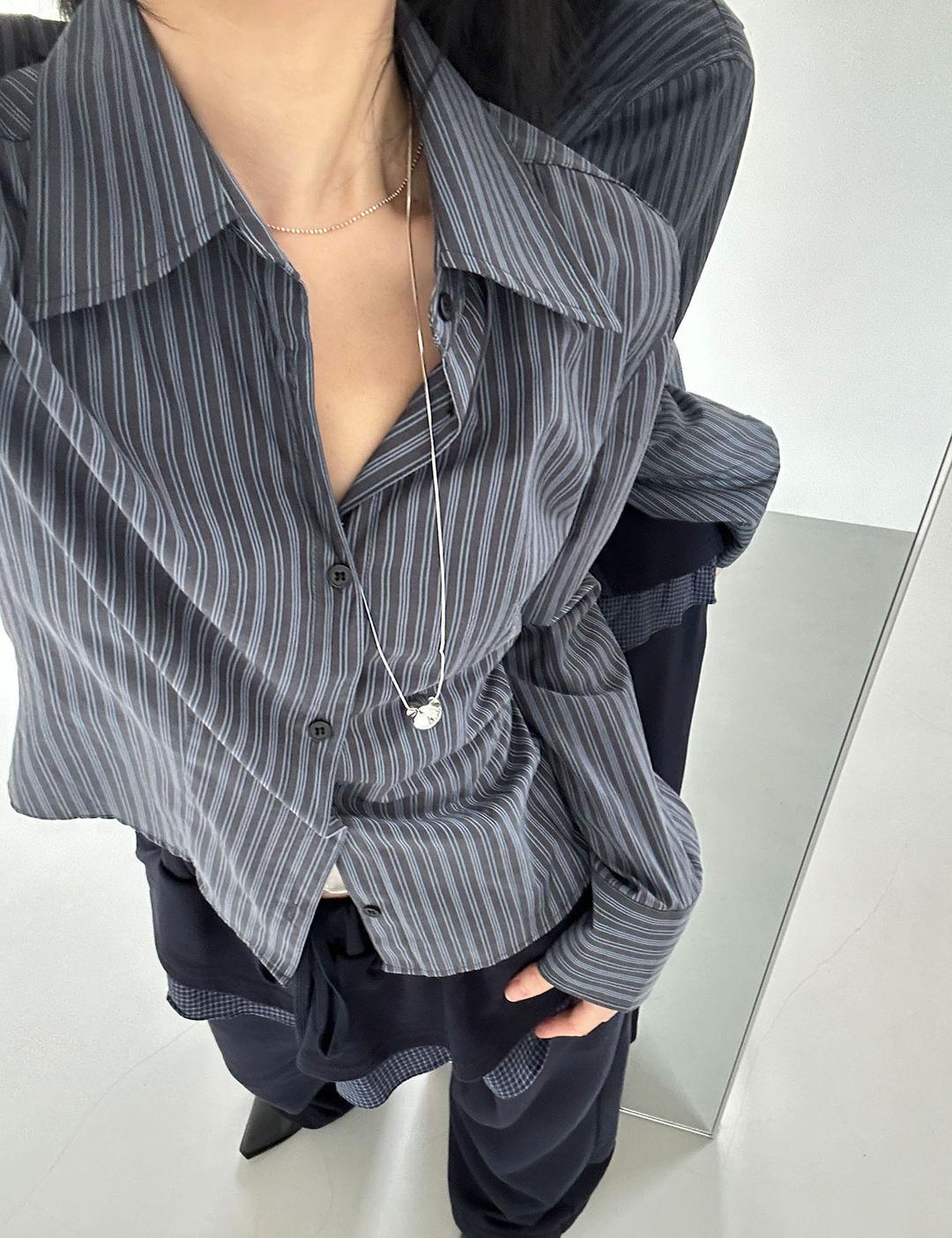 이너뮤트 preppy stripe shirt (2color)