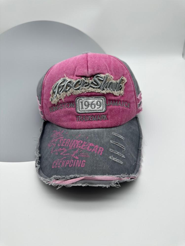 y2k 하이틴 핑크 데미지볼캡 힙한 damage ball cap