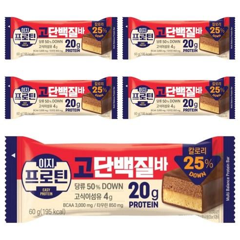 롯데웰푸드 이지프로틴 고단백바, 60g, 5개
