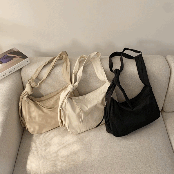 묶음매듭 무지 심플 숄더백