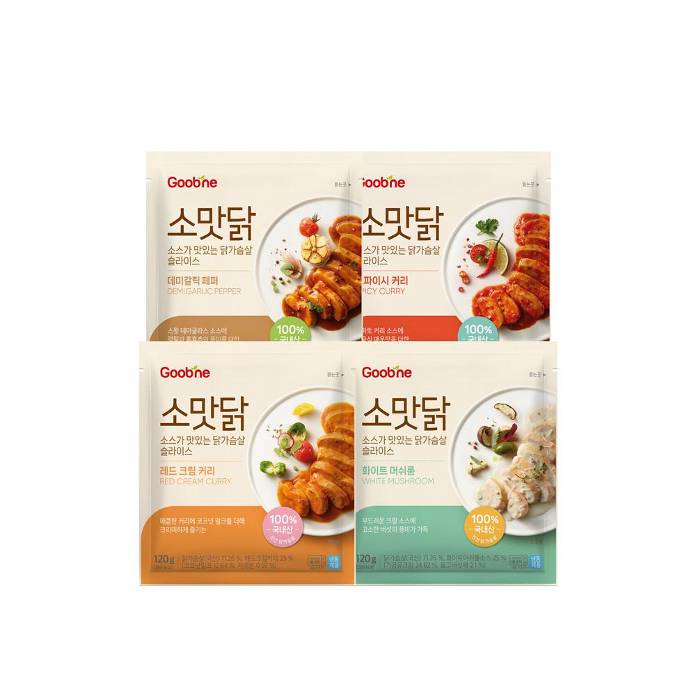 [굽네] 소스가 맛있는 닭가슴살 슬라이스 4종 8+8팩 [원산지:상세설명에 표시]