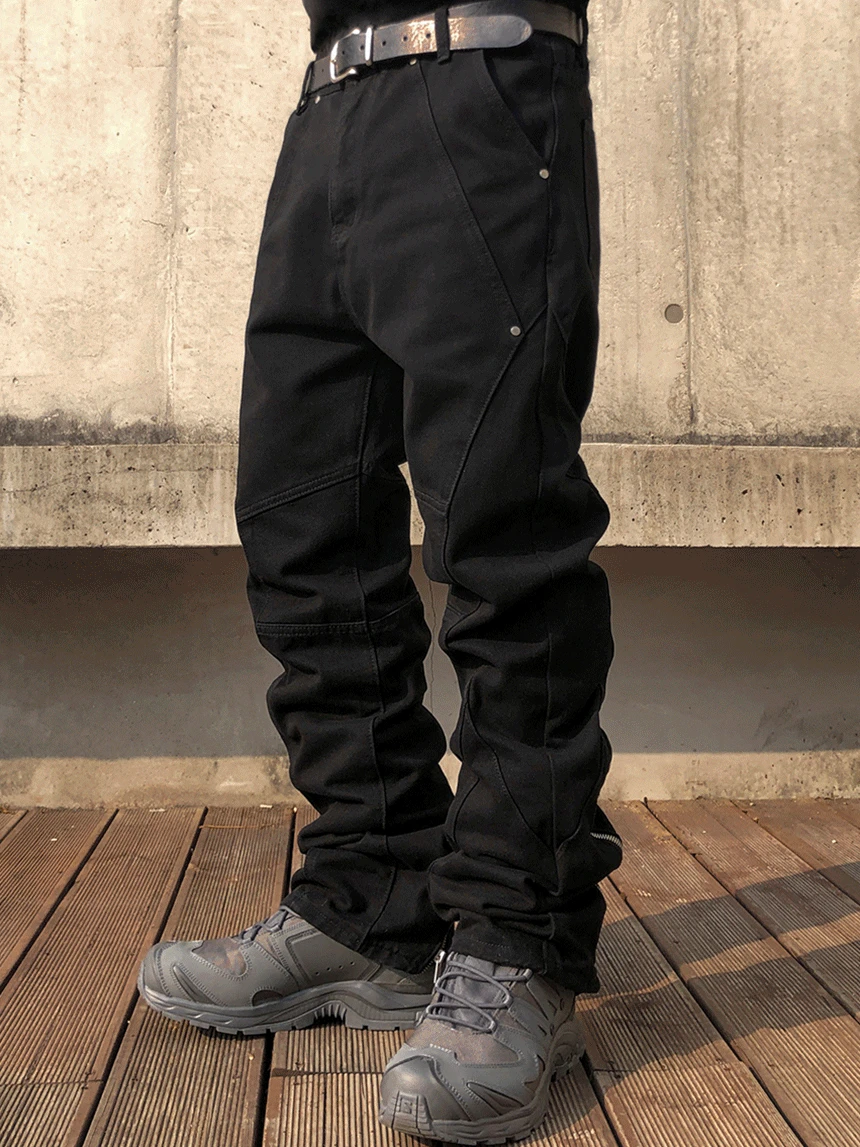 premium 새깅 곱창 지퍼 데님 (2color)