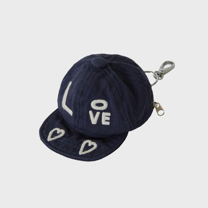 KEYRING POUCH CAP LOVE AND HEART NAVY
