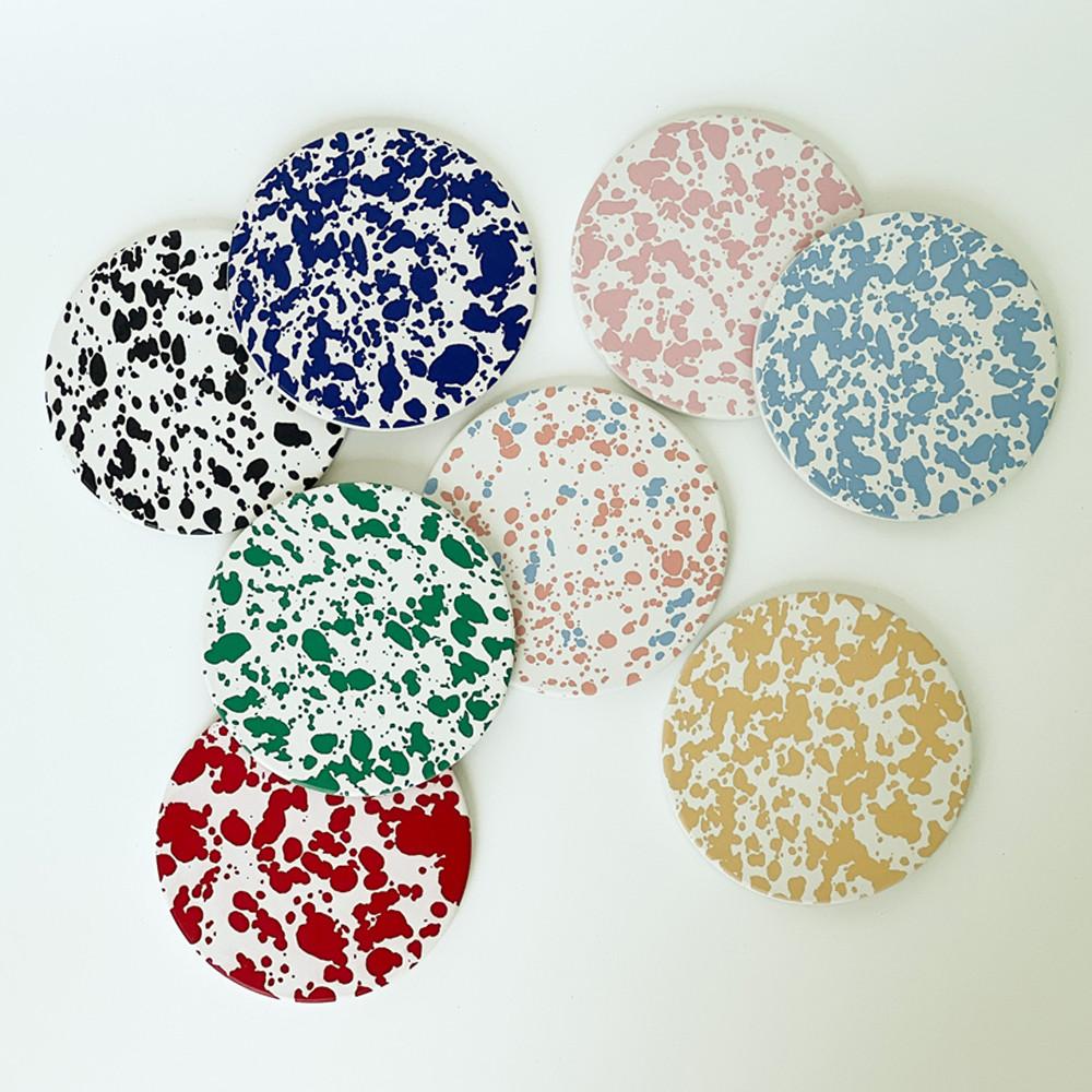 점박이 규조토 원형 티코스터 컵받침 8color