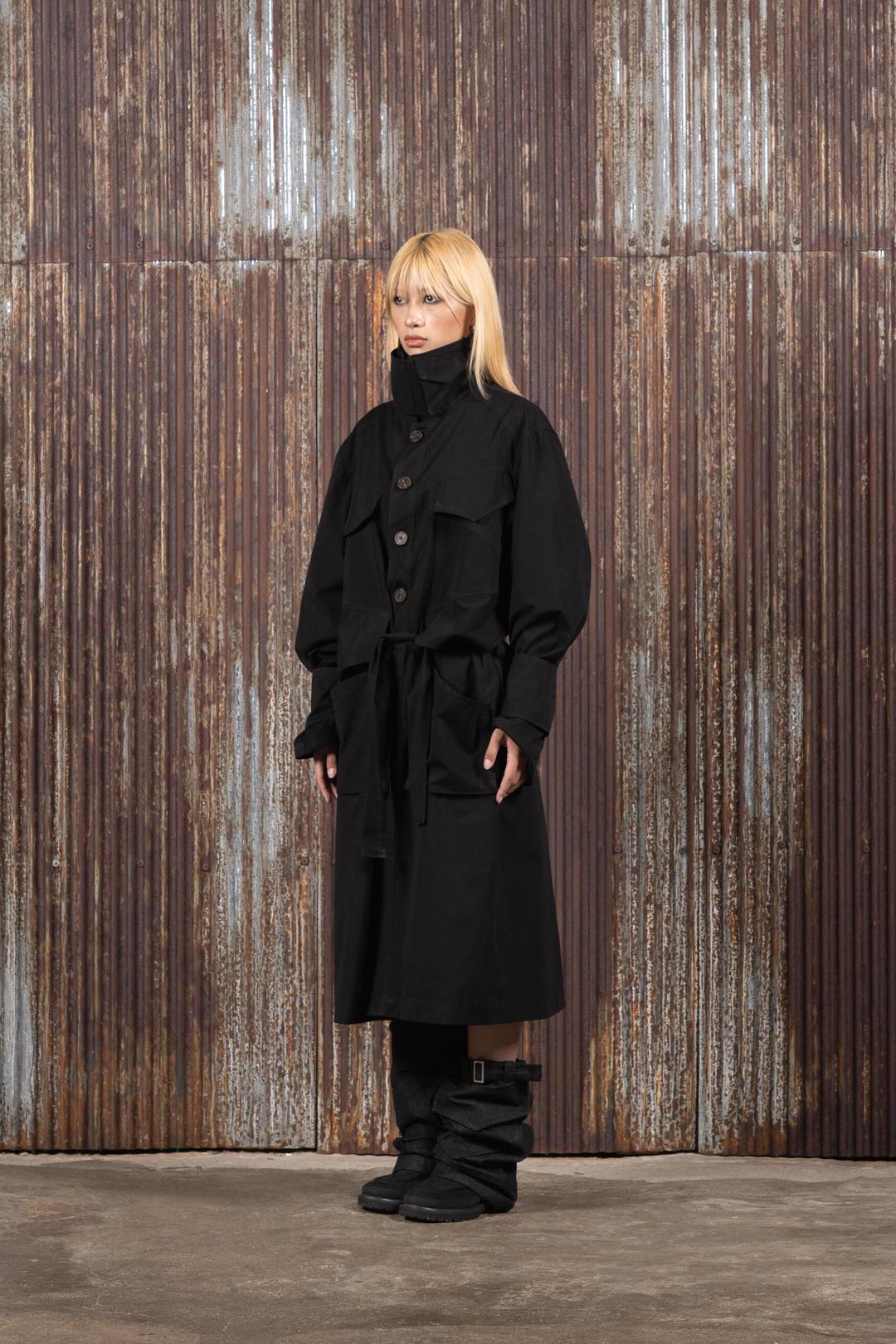 Cutout Denim Leg Warmar (Black)