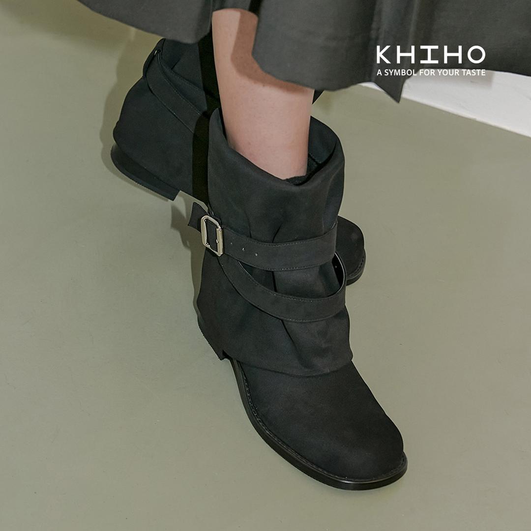 BELTED SLOUCHY BOOTS (MULTI-WAY) / BLACK