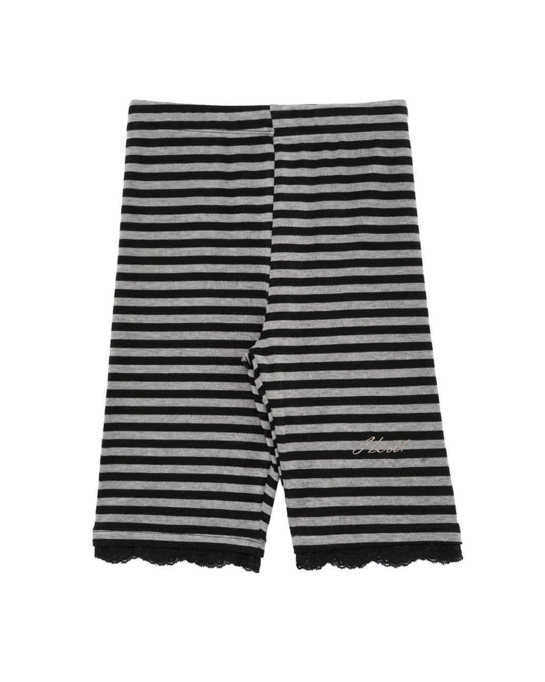 Lace Stripe Biker Shorts (Black) (*4/13 예약출고)