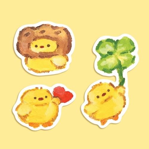 [차냐] 병아리 리무버블 조각 스티커 3종