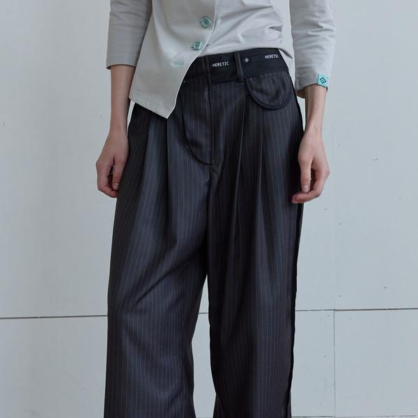 INSIDE-OUT STRIPE PANTS / charcoal