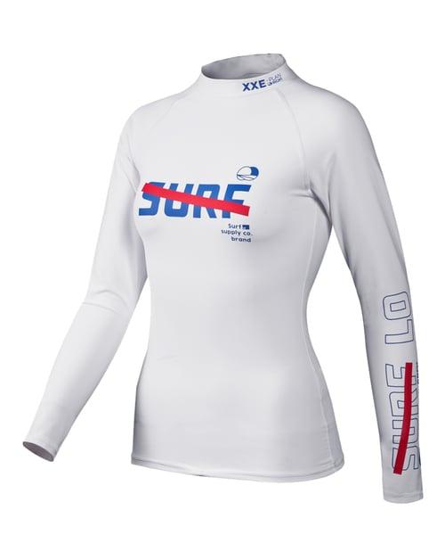 여성 SWAY White 베이직 슬림핏 래쉬가드