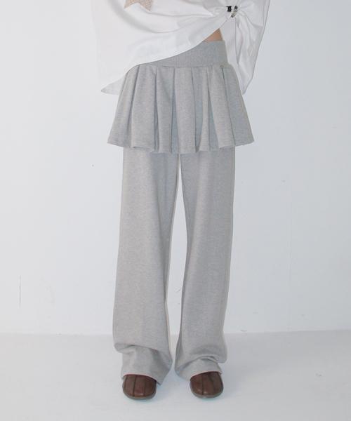 PEPLUM RUFFLE PANTSKIRT MELANGE GREY