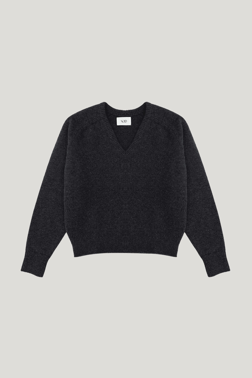Cashmere v-neck knit (Charcoal)