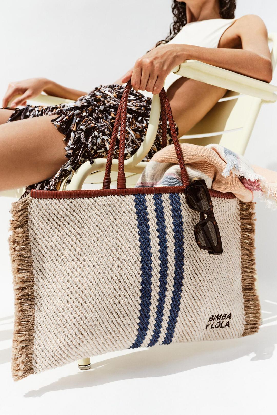 Large ecru shopper bag