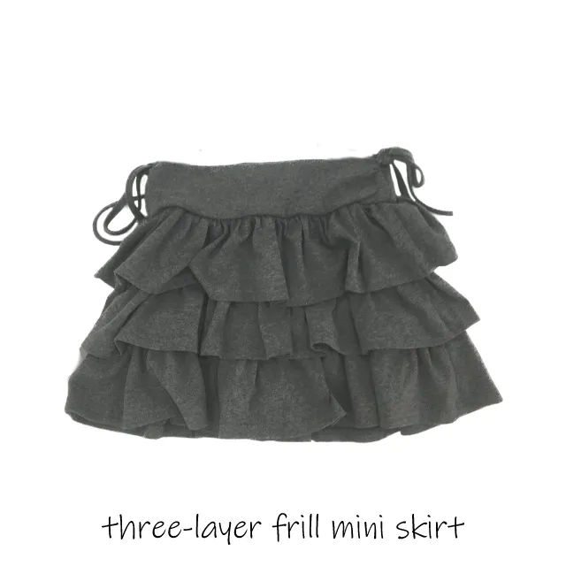 (빠른배송!) 삼단 프릴 미니 스커트