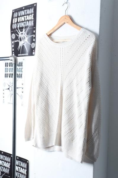 (M) 브랜드빈티지 니트 엘엘빈 베이지 올드스쿨-115AF