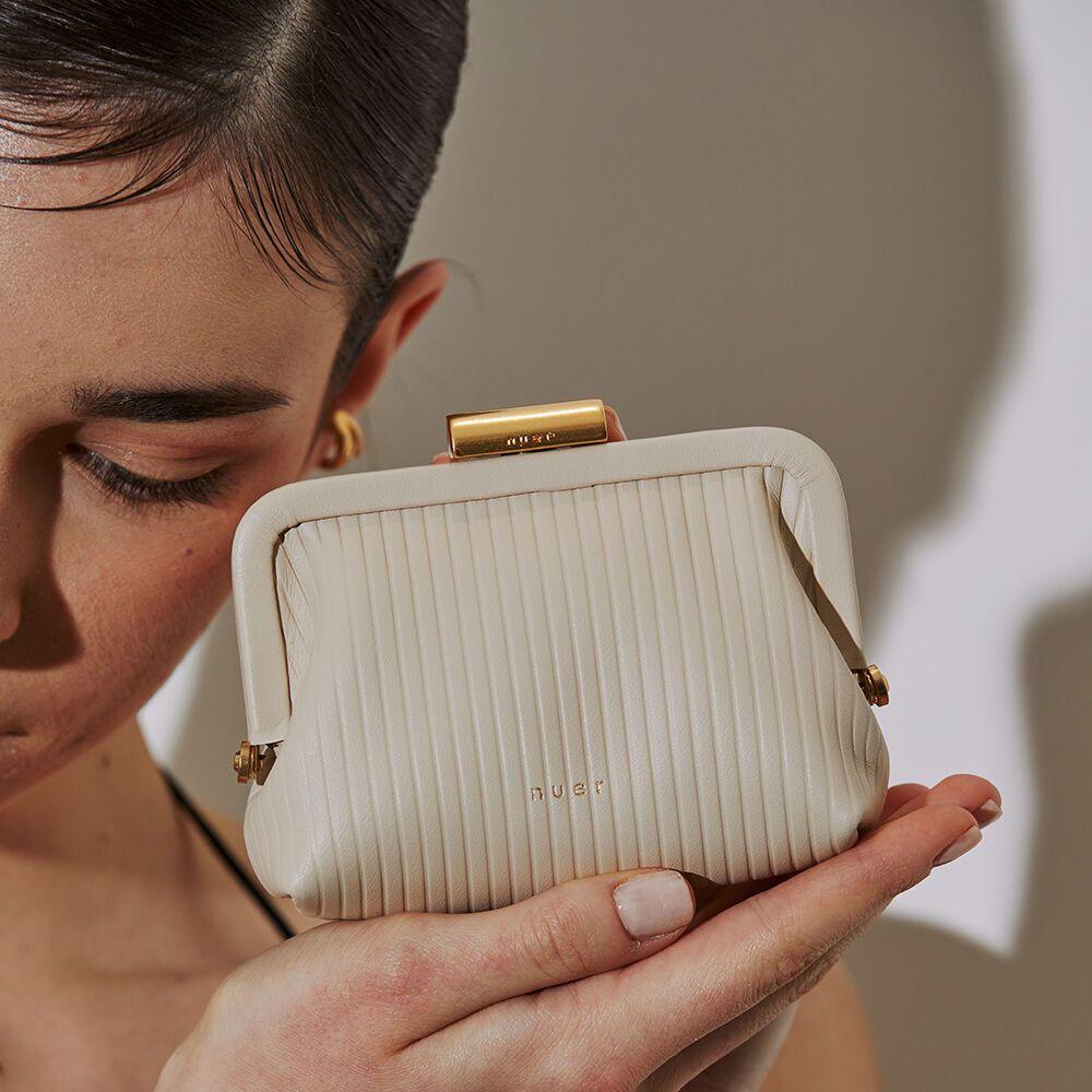 VIEVE CARD WALLET _ IVORY STRIPE