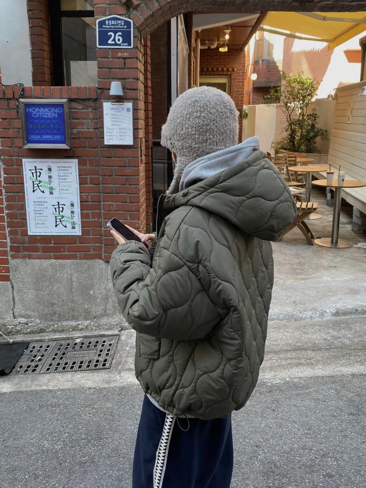 문즈 스카치 깔깔이 후드 패딩 / 2 Color